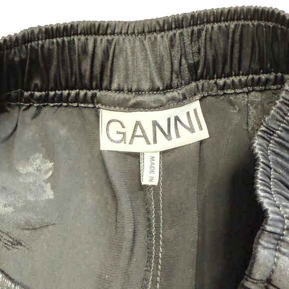 GANNI Black Satin Jacquard Pants XS / 2 - Picture 15 of 16